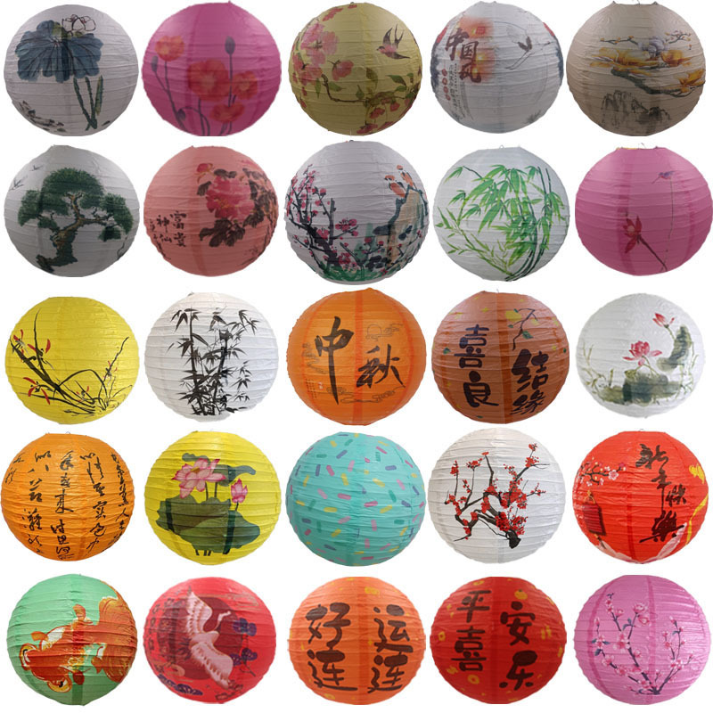 Restaurant Lighting Decoration - 1piece 12inch 30cm Printed Flower Paper