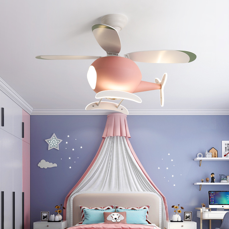 Decor Lighting Fans - Modern Creative Cartoon Plane Fan Light
