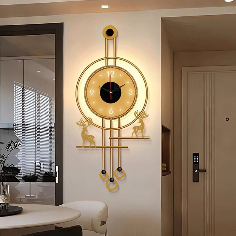 Modern TV Background Wall Mute - Lighting Home Decor Wall Clocks recension och pris