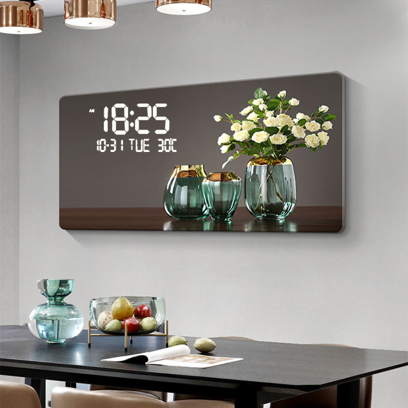 Large Size Flower Pattern Digi - Lighting Home Decor Wall Clocks recension och pris