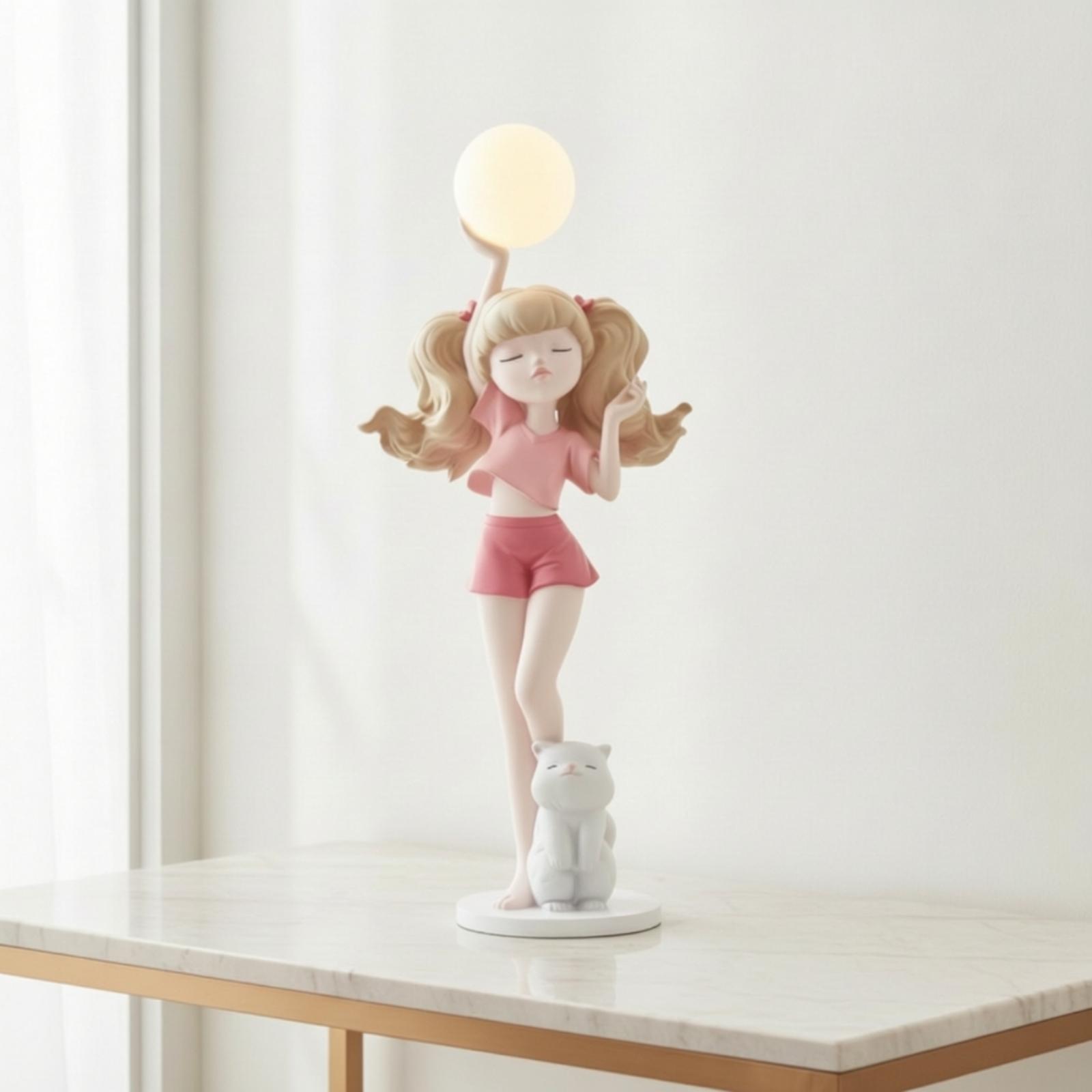 Elegant Girl Figurine Lamp wit - Lighting Decor Living Room recension och pris