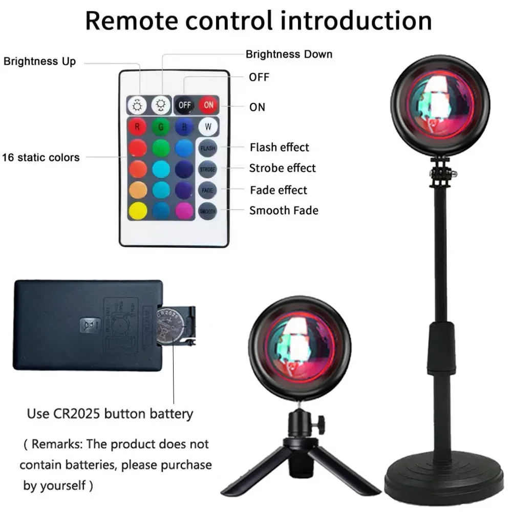 Ins Sunset Projector Lamp Rain - Decor Lighting Table Lamps recension och pris