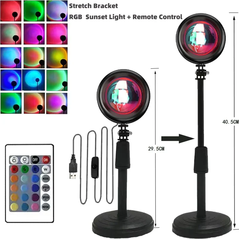 Ins Sunset Projector Lamp Rain - Decor Lighting Table Lamps recension och pris