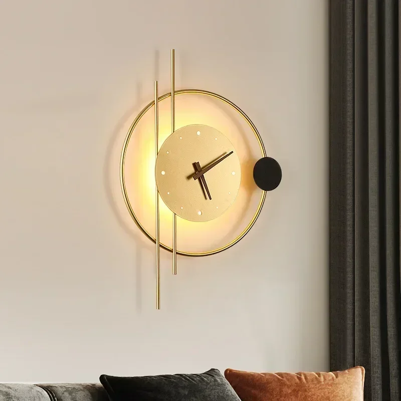 Modern LED Wall Lamp Clock Sco - Lighting Home Decor Wall Clocks recension och pris