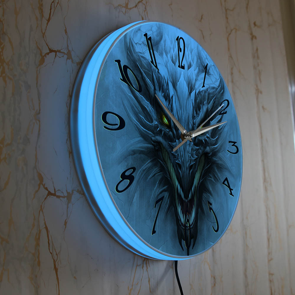 Gothic Evil Dragon Head Lumino - Lighting Home Decor Wall Clocks recension och pris