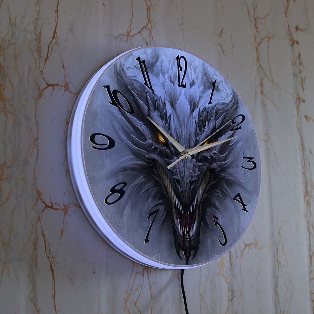 Gothic Evil Dragon Head Lumino - Lighting Home Decor Wall Clocks recension och pris