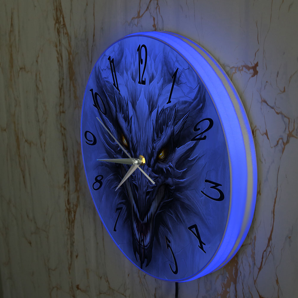 Gothic Evil Dragon Head Lumino - Lighting Home Decor Wall Clocks recension och pris