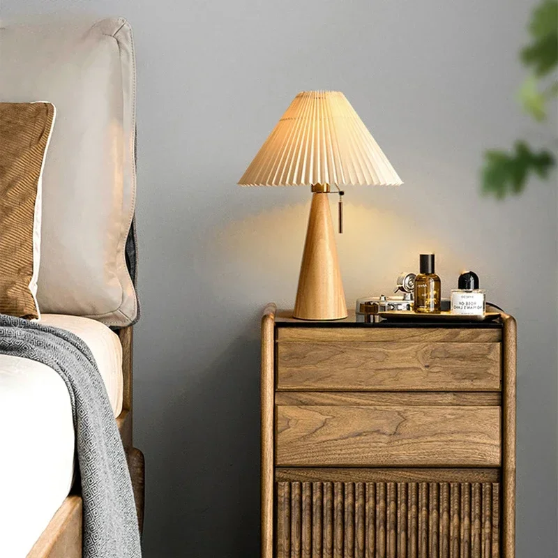 Retro Pleated Table Lamp Nordi - Lighting Decoration In Bedroom recension och pris