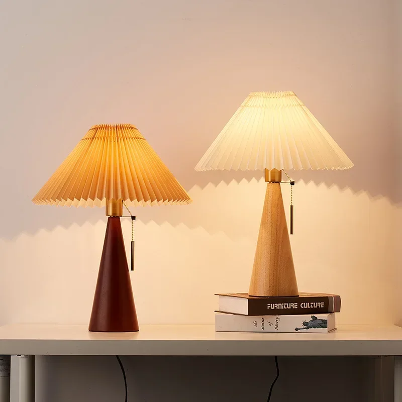 Retro Pleated Table Lamp Nordi - Lighting Decoration In Bedroom recension och pris